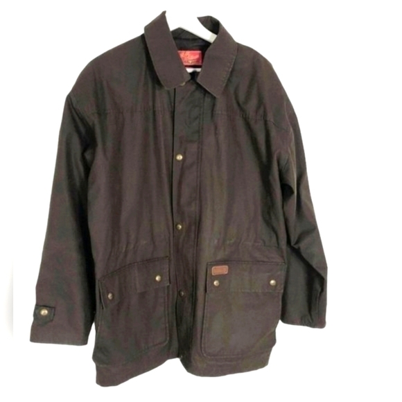 R.M Williams- Mens Brown Longhorn Waxed Dryskin Cactus Coat/Jacket Western Sz.L - Picture 1 of 15